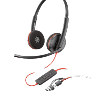Poly Blackwire 3225 Stereo USB-C Headset +3.5mm Plug +USB-C/A Adapter (Bulk) 8X229A6